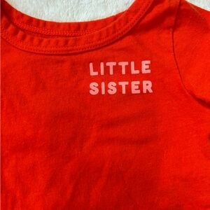 3/$18 Little Sister Red Onesie | 3 months